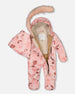 One Piece Baby Hooded Snowsuit Printed Roses Designed For Car Seats & Strollers Snowsuits Deux par Deux 