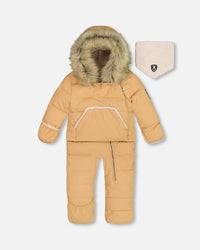 One Piece Baby Hooded Snowsuit Doe Designed For Car Seat - G10B701_160