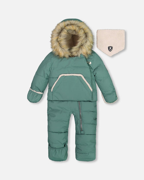 One Piece Baby Hooded Snowsuit Silver Pine Designed For Car Seat - G10B701_475