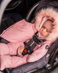One-Piece Baby Snug Snowsuit Designed For Car Seat Black Snowsuits Deux par Deux 