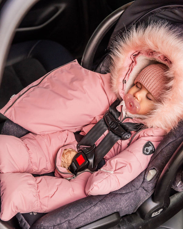 One-Piece Baby Snug Snowsuit Designed For Car Seat Black Snowsuits Deux par Deux 