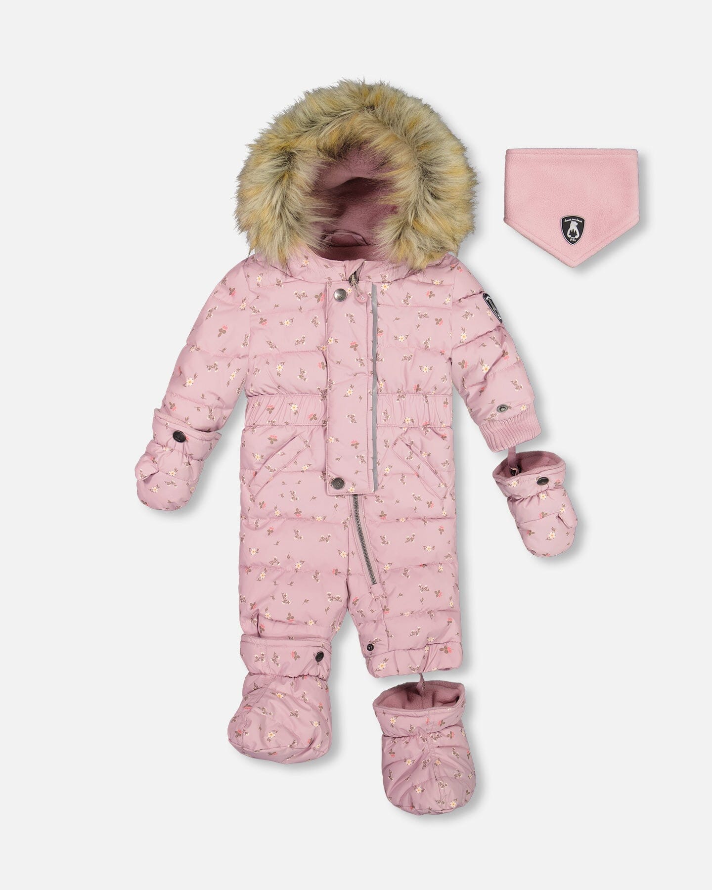 One Piece Baby Snowsuit Rose Printed Mini Flowers - G10B702_003