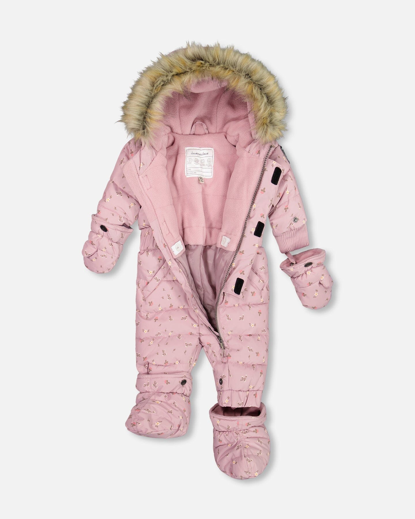 One Piece Baby Snowsuit Rose Printed Mini Flowers - G10B702_003