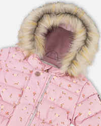 One Piece Baby Snowsuit Rose Printed Mini Flowers - G10B702_003