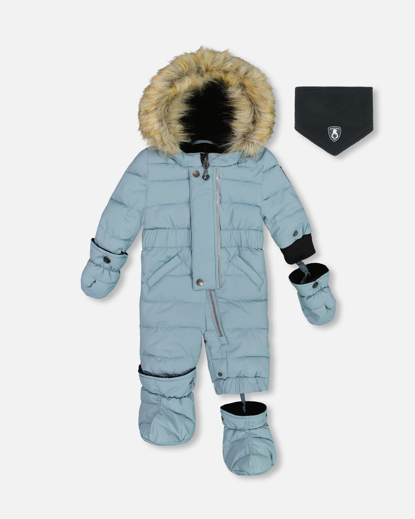 One Piece Baby Snowsuit Ash Blue - G10B702_432