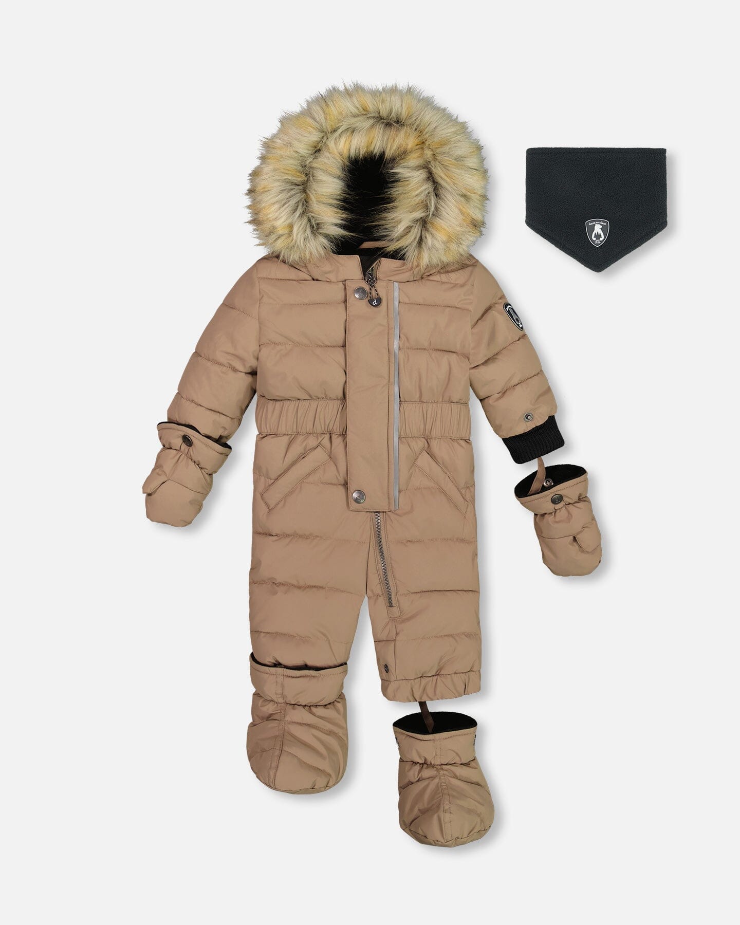 One Piece Baby Snowsuit Coffee - G10B702_907