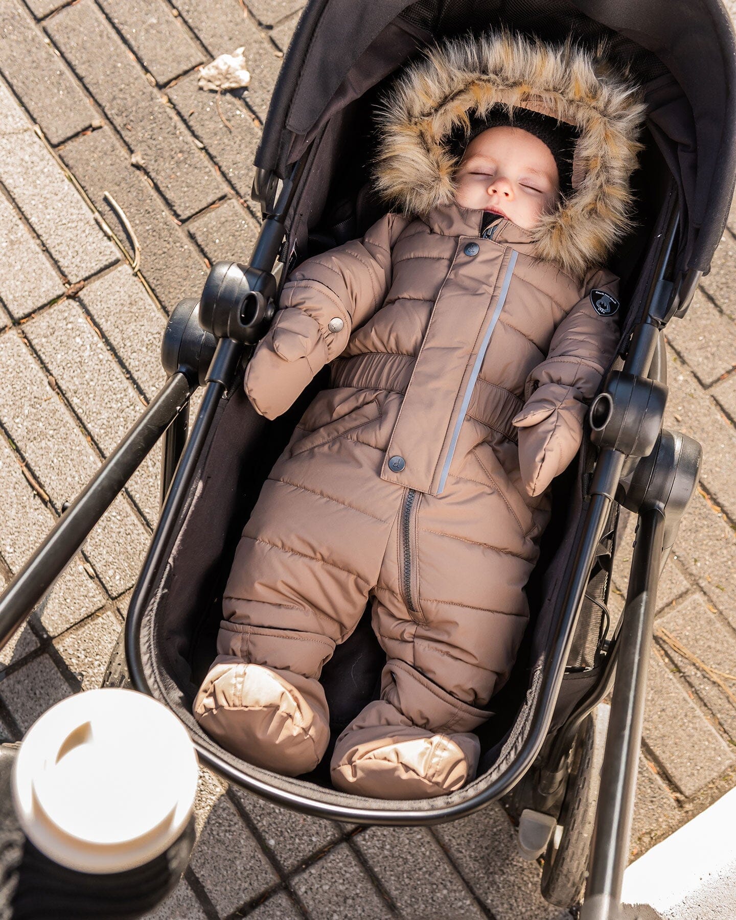 One Piece Baby Snowsuit Coffee - G10B702_907