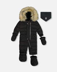 One Piece Baby Snowsuit Black - G10B702_999