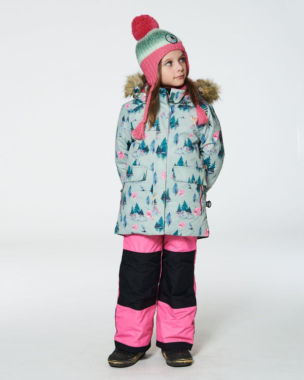 Two Piece Snowsuit Candy Pink Printed Deer - G10C802_639