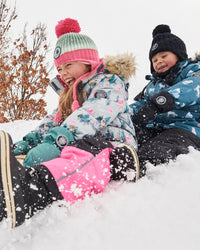 Two Piece Snowsuit Candy Pink Printed Deer Snowsuits Deux par Deux 