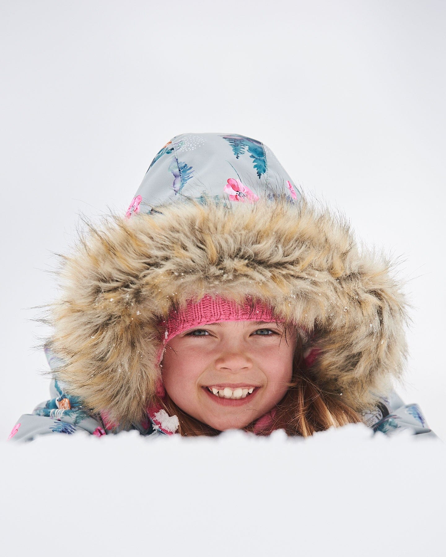 Two Piece Snowsuit Candy Pink Printed Deer Snowsuits Deux par Deux 