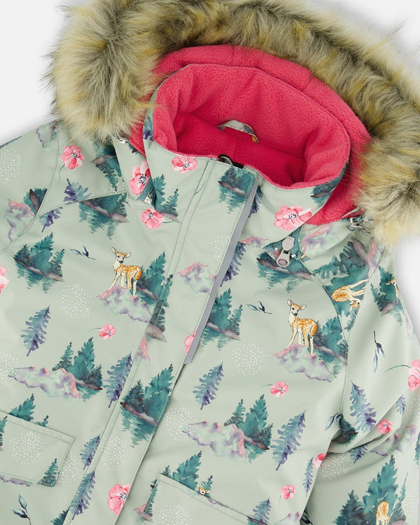 Two Piece Snowsuit Candy Pink Printed Deer - G10C802_639