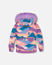 Two Piece Snowsuit Vintage Blue Printed Landscape - G10D801_490