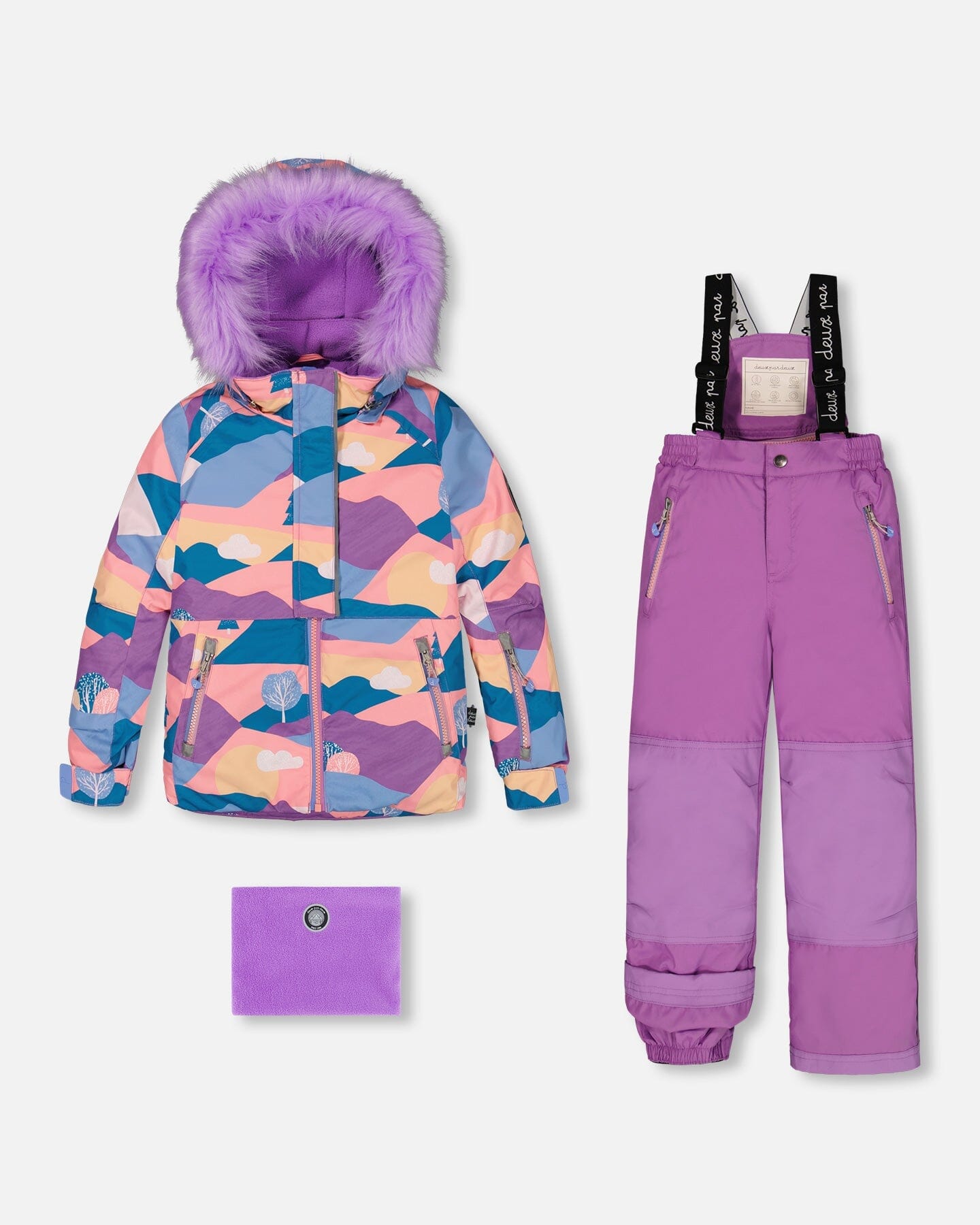 Two Piece Snowsuit Mauve Printed Landscape - G10D801_513