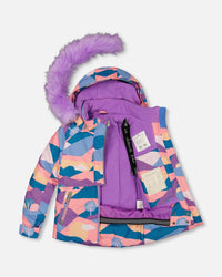 Two Piece Snowsuit Mauve Printed Landscape - G10D801_513