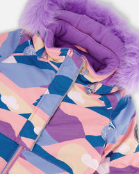 Two Piece Snowsuit Mauve Printed Landscape - G10D801_513