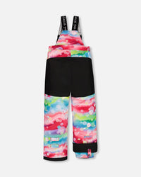 Two Piece Snowsuit Colorblock Fuchsia, Lime And Turquoise With Printed Bubbles - G10E806_010