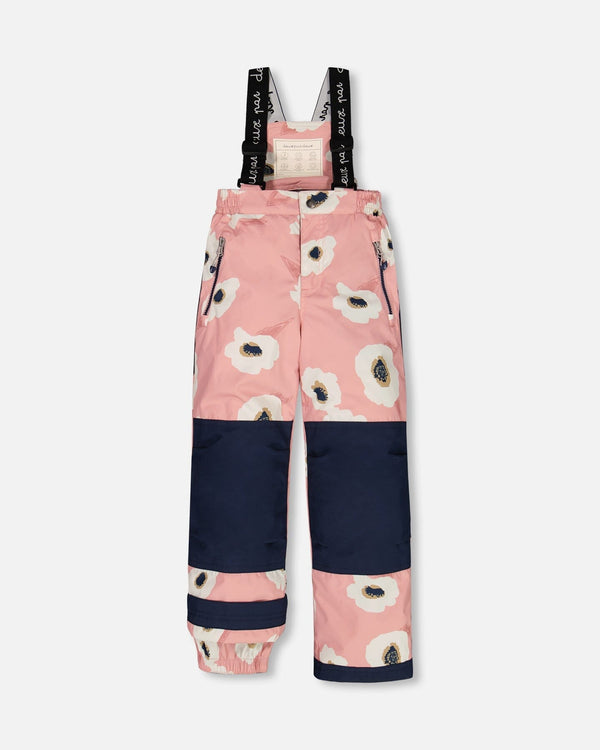 Two Piece Snowsuit Allover Print Pink Printed Off White Flowers - G10F803_009