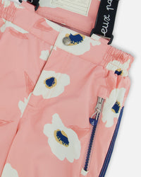 Two Piece Snowsuit Allover Print Pink Printed Off White Flowers - G10F803_009