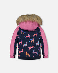 Two Piece Snowsuit Mauve Printed Unicorns - G10I801_526