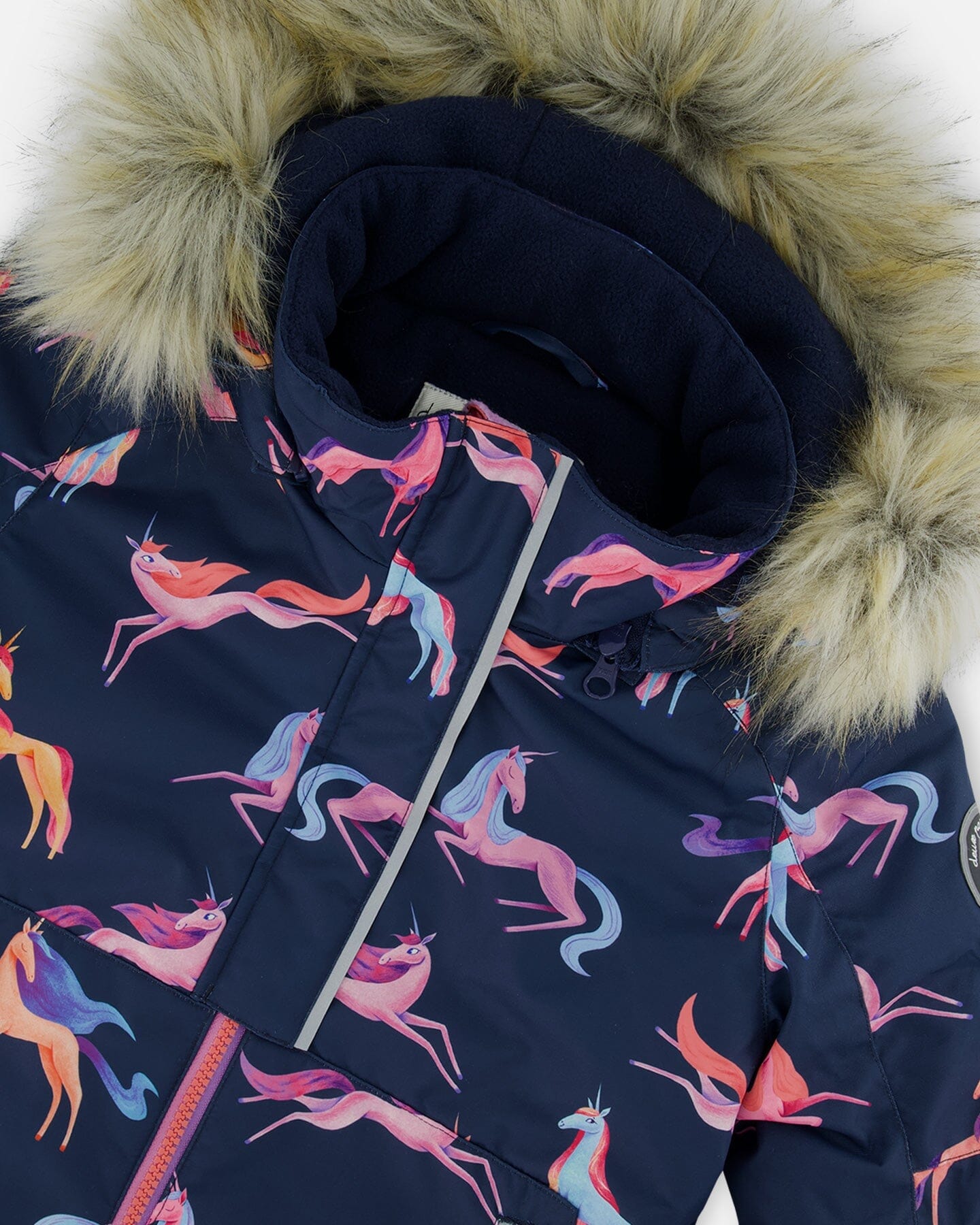 Two Piece Snowsuit Navy Printed Unicorns And Coral - G10I801_627