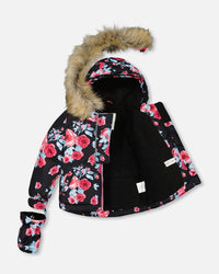 Two Piece Baby Snowsuit Air Blue Printed Roses - G10J502_447