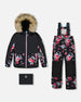 Two Piece Snowsuit Black Printed Roses - G10J803_011