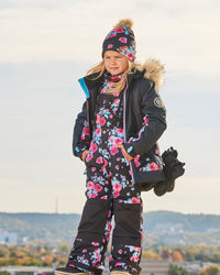 Two Piece Snowsuit Black Printed Roses - G10J803_011