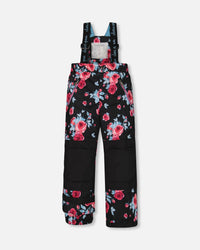 Two Piece Snowsuit Black Printed Roses - G10J803_011