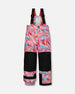 Two Piece Snowsuit Colorblock Coral And Air Blue With Printed Marble - G10K804_007