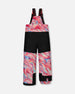 Two Piece Snowsuit Colorblock Coral And Air Blue With Printed Marble - G10K804_007