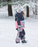 Two Piece Snowsuit Black Printed Retro Flowers Snowsuits Deux par Deux 