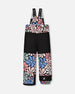 Two Piece Snowsuit Black Printed Retro Flowers - G10L804_006