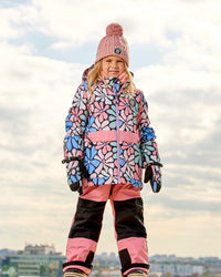 Two Piece Snowsuit Printed Retro Flowers With Pink - G10L804_655