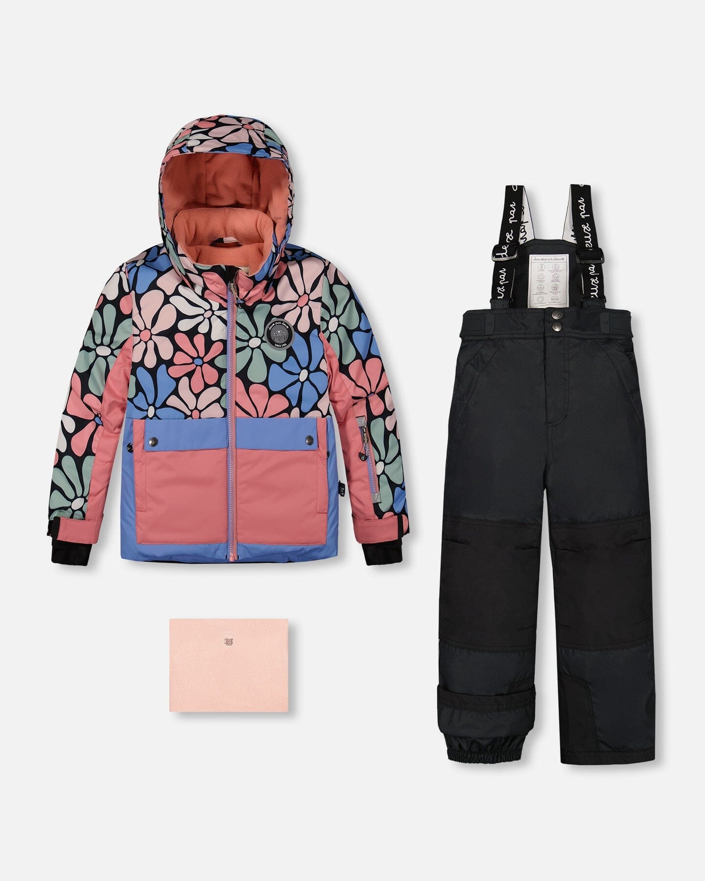 Two Piece Snowsuit Printed Retro Flowers With Black - G10L804_999