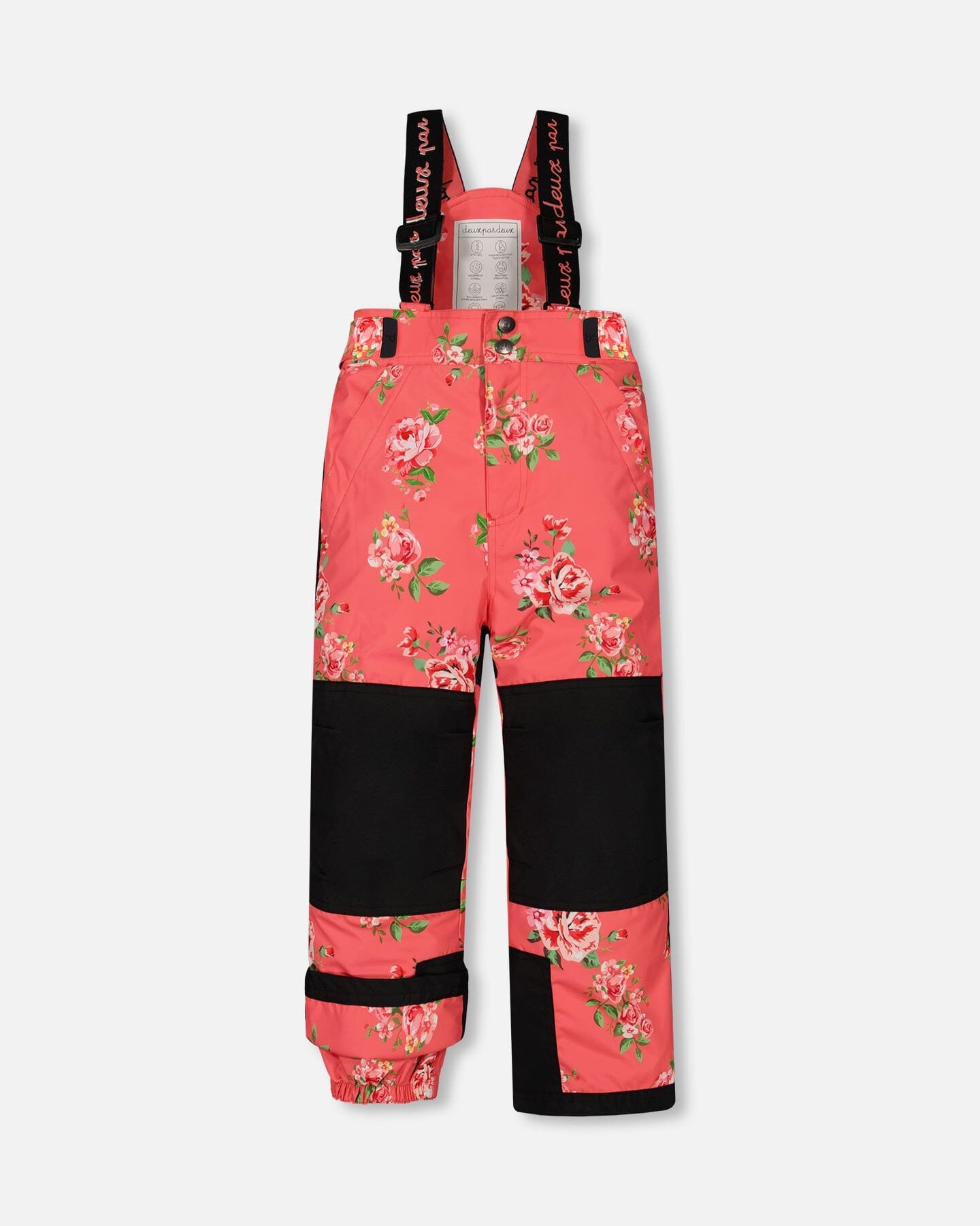 Two Piece Snowsuit Black With Print Pant Printed Coral Flowers - G10M805_008