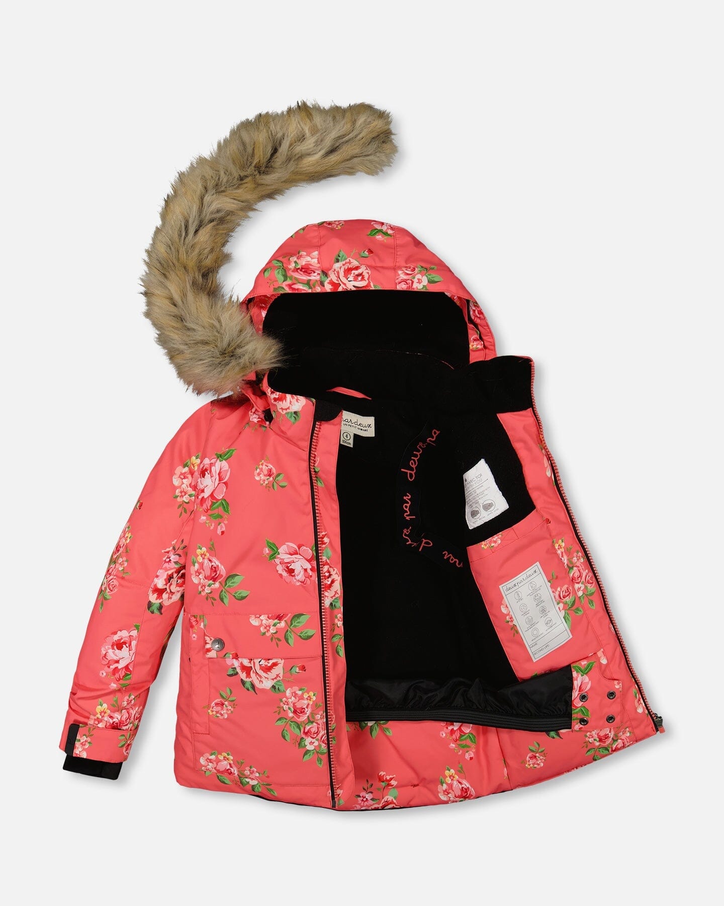 Two Piece Snowsuit Black Printed Coral Flowers - G10M805_999