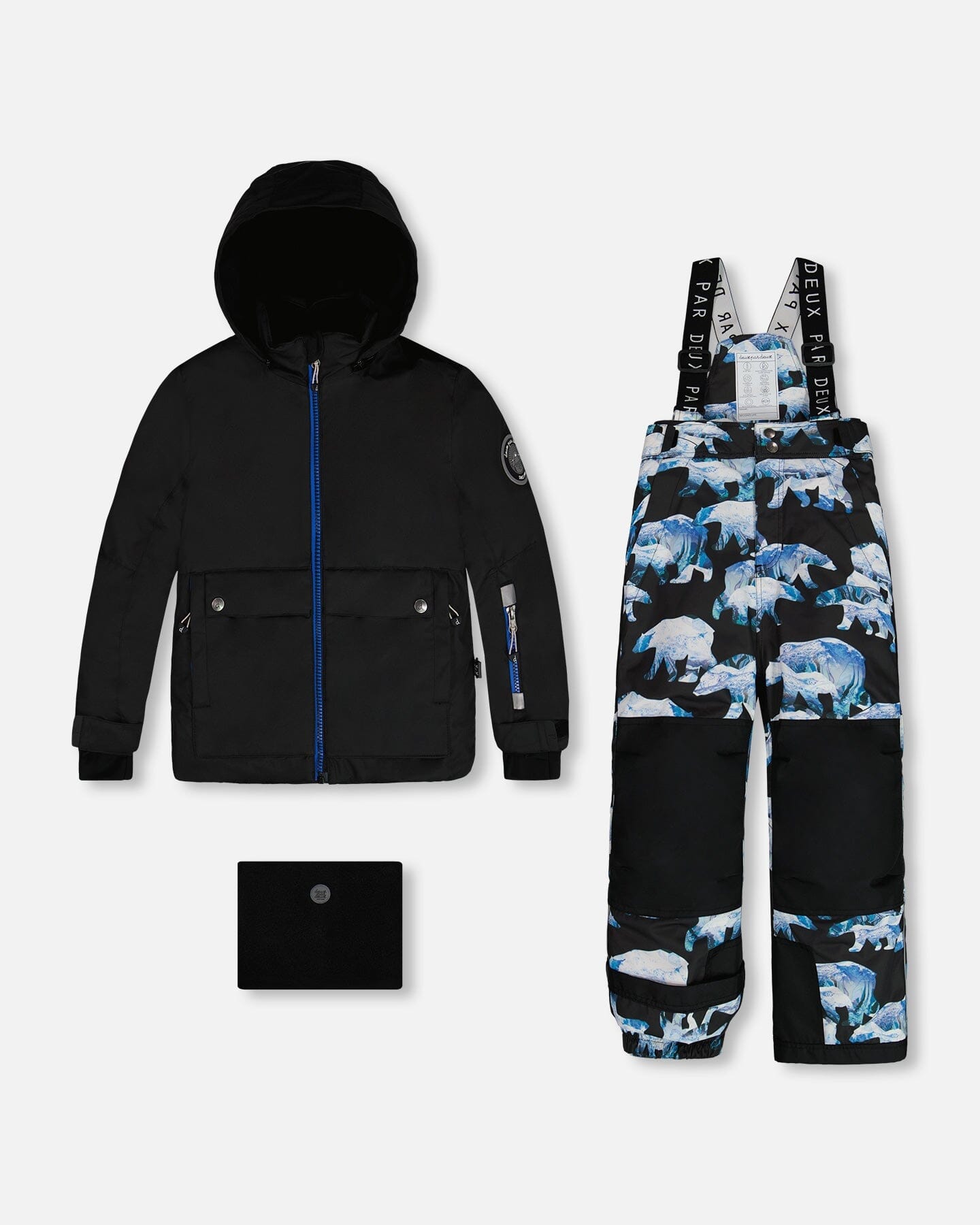 Two Piece Snowsuit Black Printed Blue Bears - G10N804_022