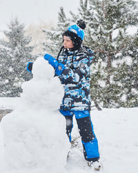 Two Piece Snowsuit Printed Bears And Royal Blue Snowsuits Deux par Deux 