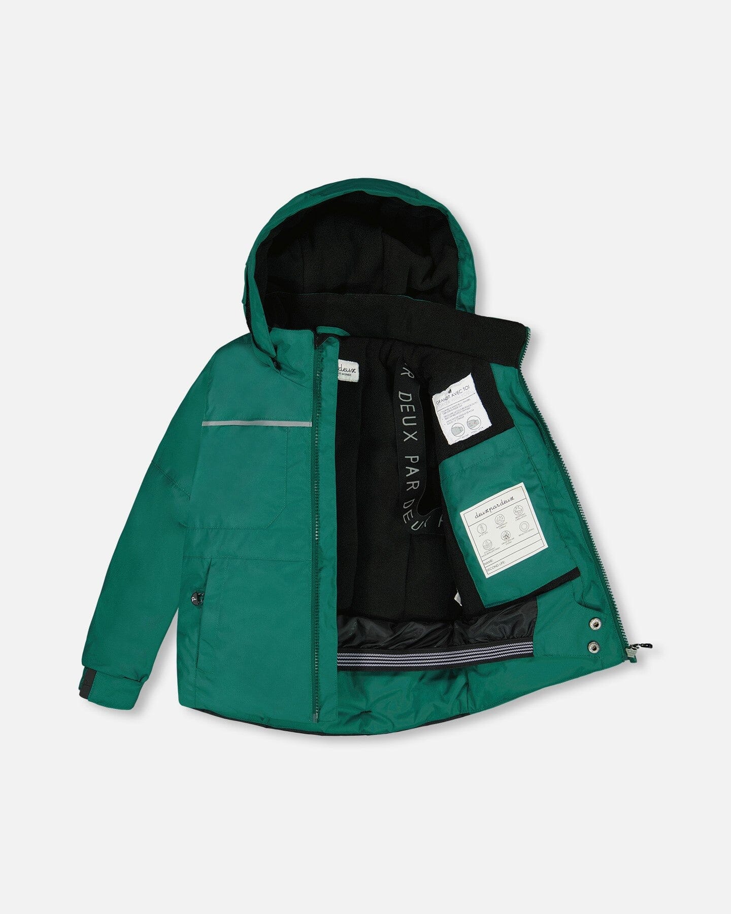 Two Piece Snowsuit Forest Green Printed Glaciers Snowsuits Deux par Deux 