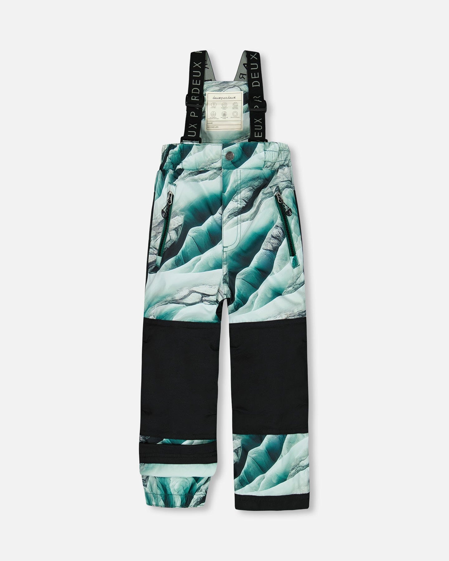 Two Piece Snowsuit Forest Green Printed Glaciers Snowsuits Deux par Deux 