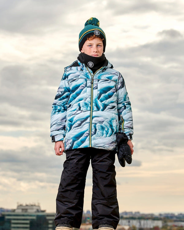 Two Piece Snowsuit Printed Glaciers And Black - G10O807_999