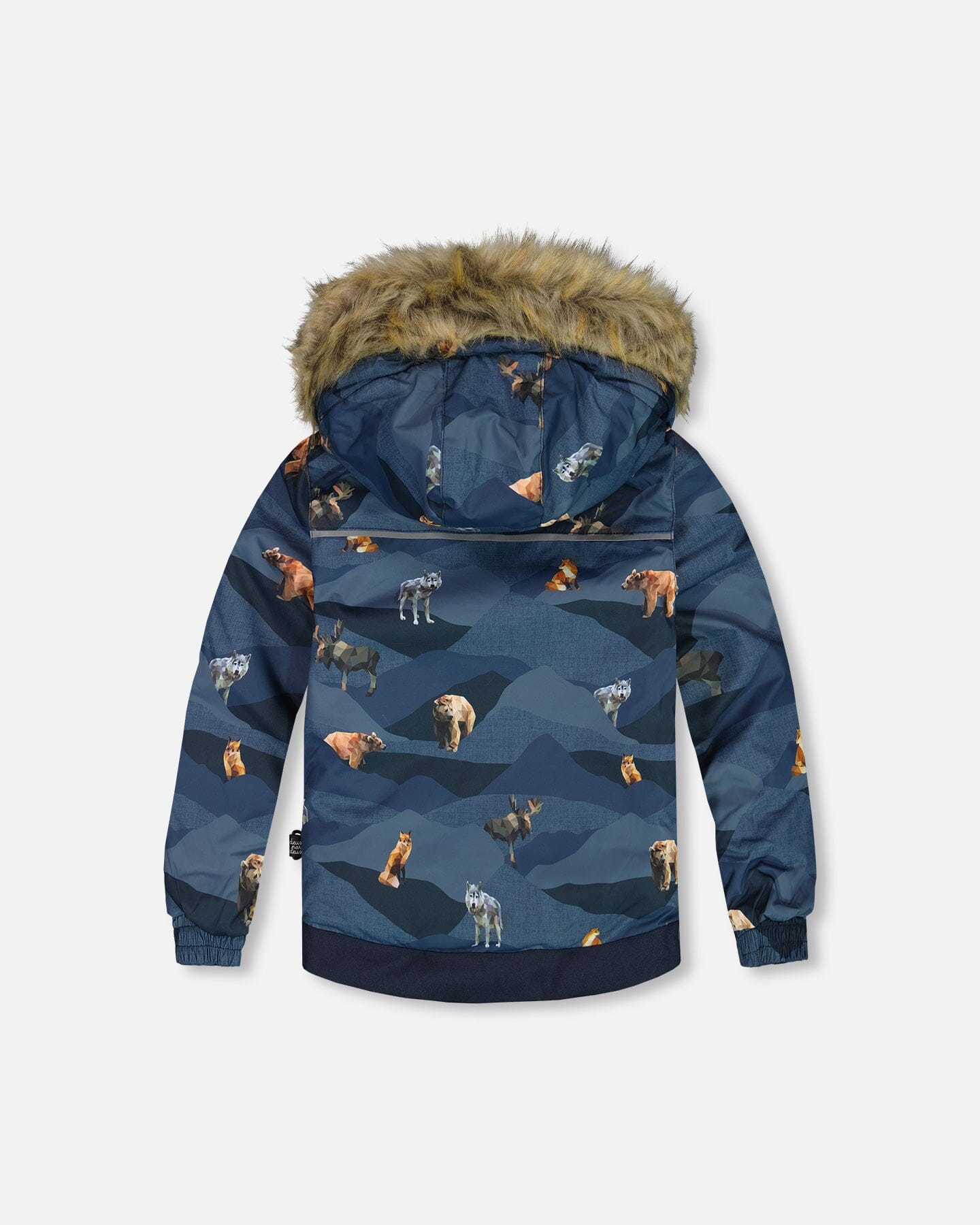 Two Piece Snowsuit Navy Printed Mountains Animals Snowsuits Deux par Deux 