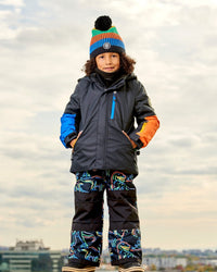 Two Piece Snowsuit Black Printed Dinos - G10R810_019