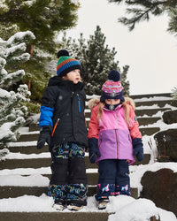 Two Piece Snowsuit Black Printed Dinos Snowsuits Deux par Deux 