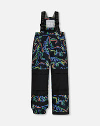 Two Piece Snowsuit Black Printed Dinos - G10R810_019