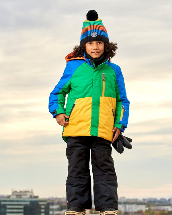 Two Piece Snowsuit Colorblock Royal Blue, Green, Yellow And Orange - G10R810_999
