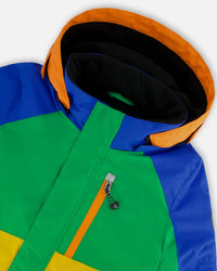 Two Piece Snowsuit Colorblock Royal Blue, Green, Yellow And Orange - G10R810_999