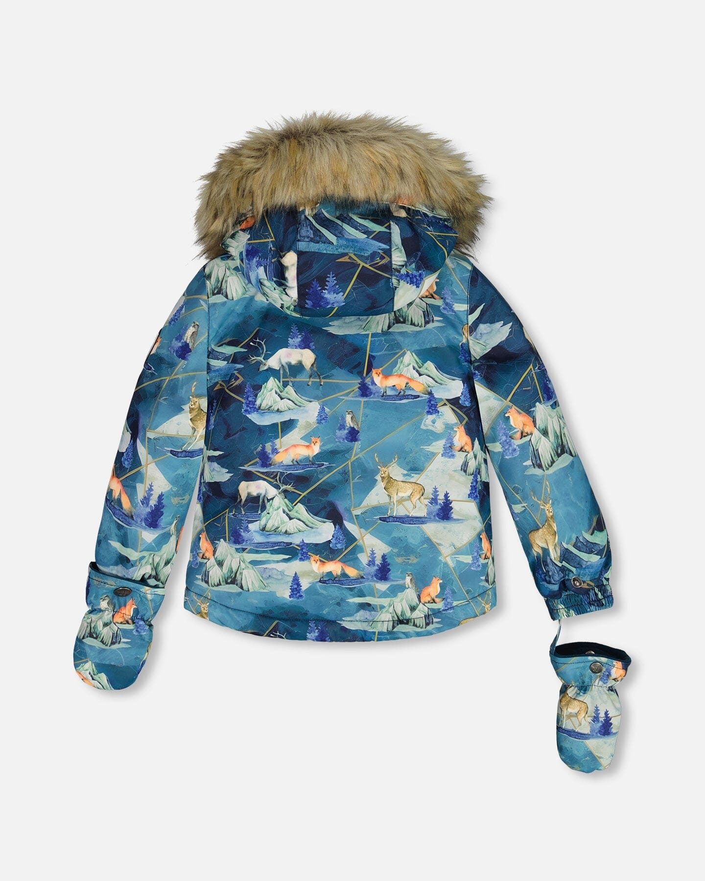 Two Piece Baby Snowsuit Burnt Orange With Printed Animal And Glaciers - G10S502_824