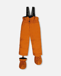 Two Piece Baby Snowsuit Burnt Orange With Printed Animal And Glaciers - G10S502_824